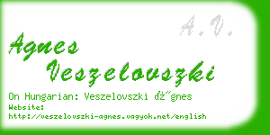 agnes veszelovszki business card